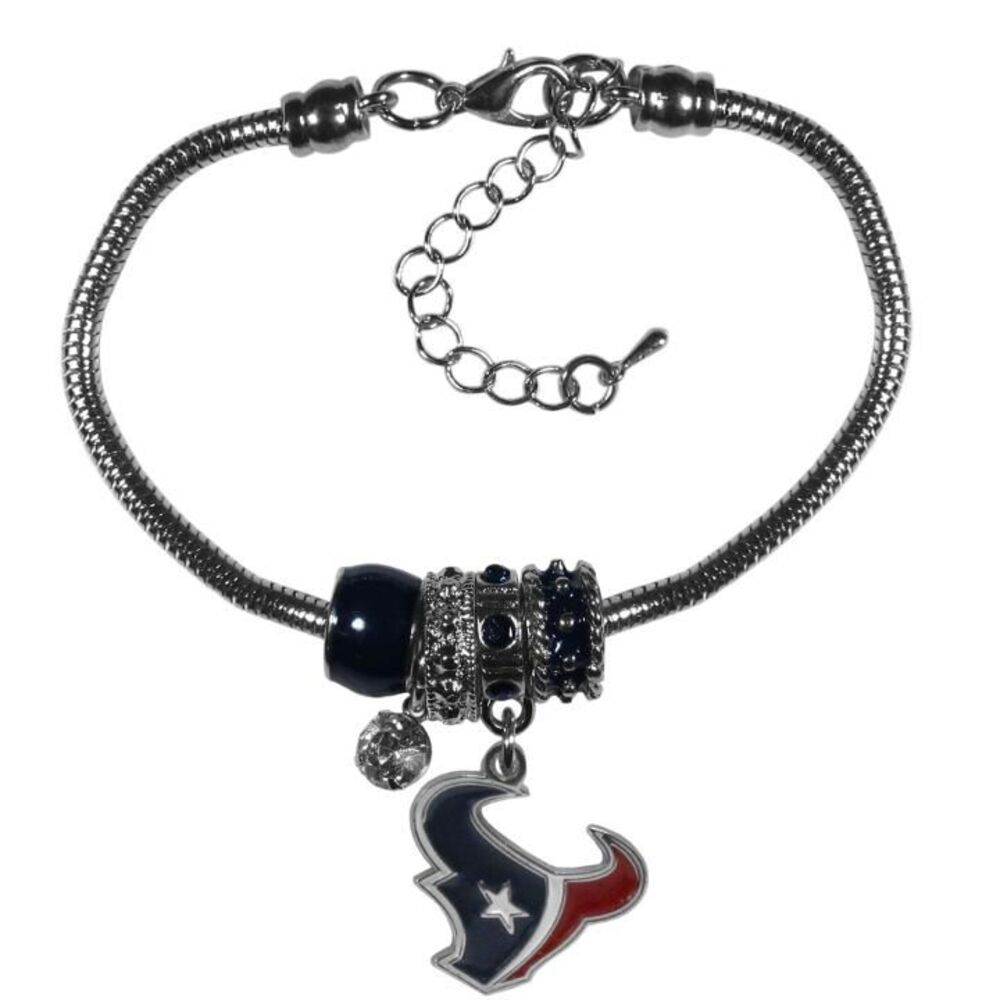 Siskiyou NFL Womens Houston Texans Euro Bead Bracelet